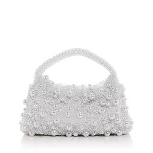SIMKHAI Ellerie Imitation Pearl Embellished Mini Hobo Bag